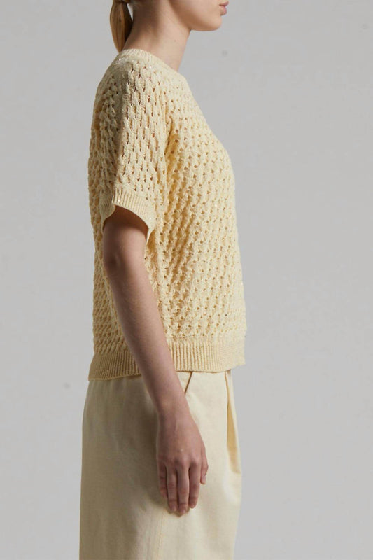 PESERICO - Short Sleeve Knit Cotton Sweater - Rack Hunt -