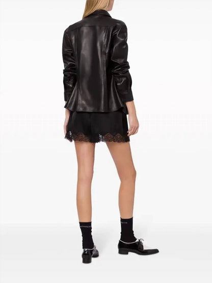 Nappa Leather Gloss Shirt Jacket