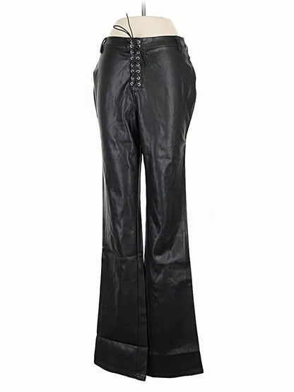 Women's Lace Up Vegan Leather Pants