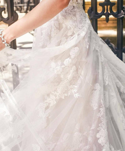 Deep Plunging A-line Wedding Gown