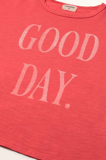 Boys Soft Slub Cotton Print Good Day T-shirt