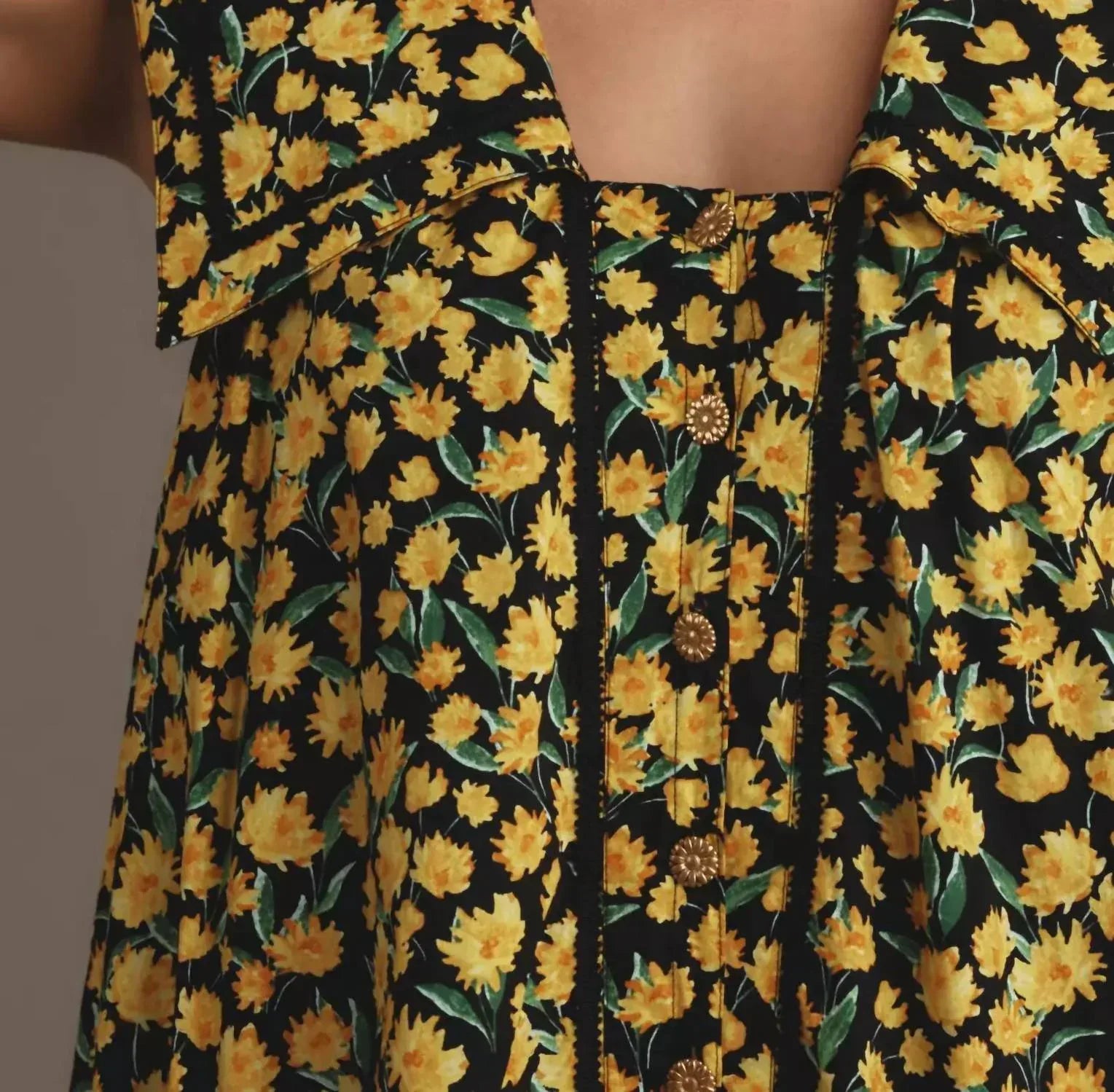 Maeve - Collared Poplin Swing Mini Dress - Rack Hunt