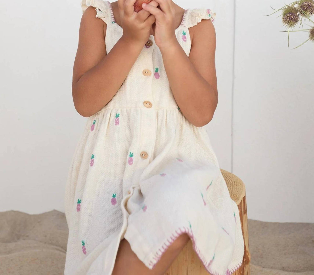 Girls Pineapple Ruffle Dress