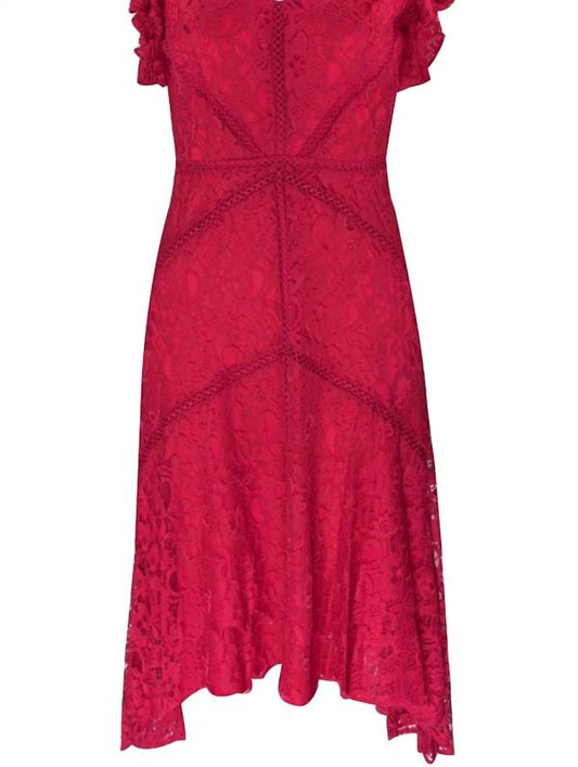 V-neck Lace Midi Dress