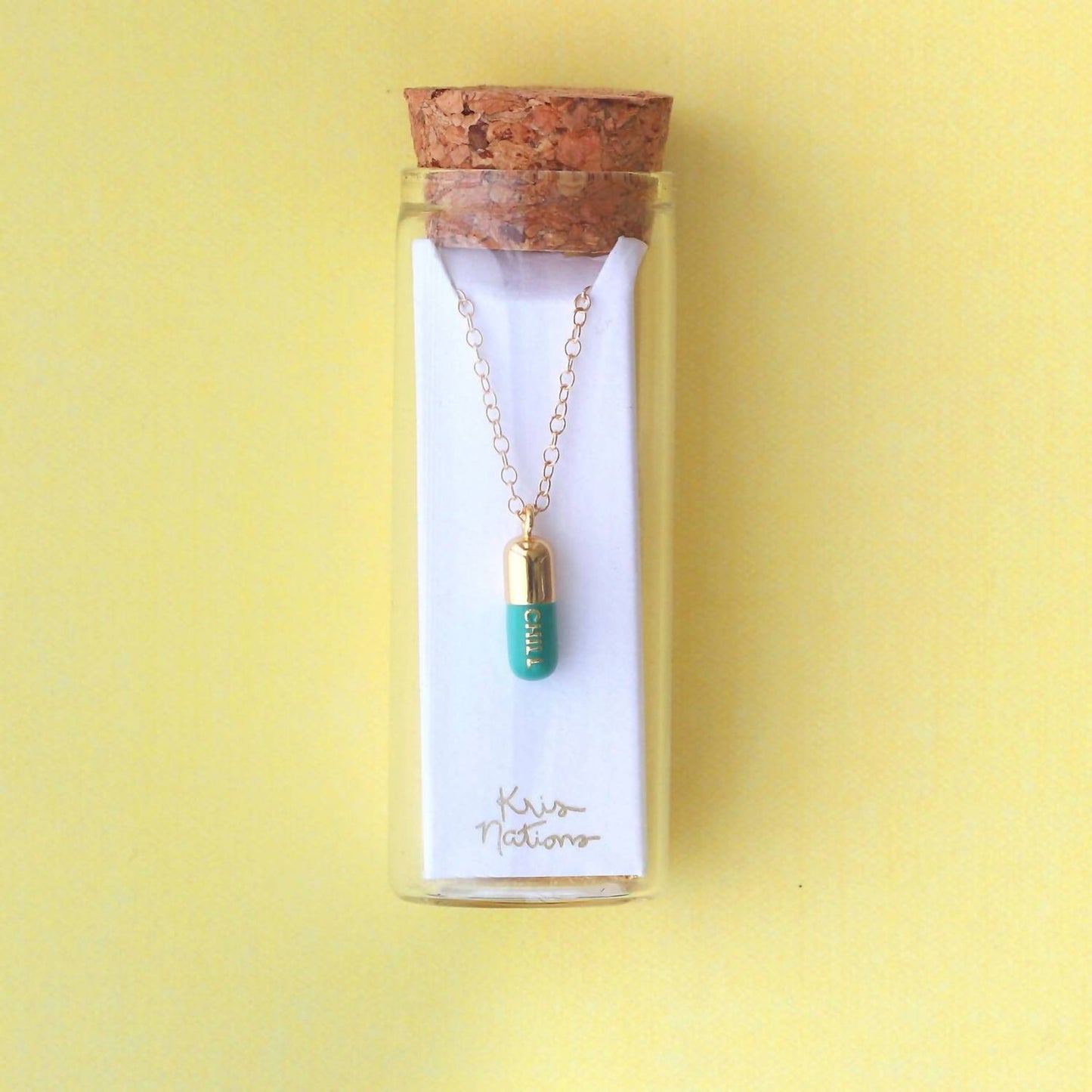 Women's Chill Pill Enamel Necklace