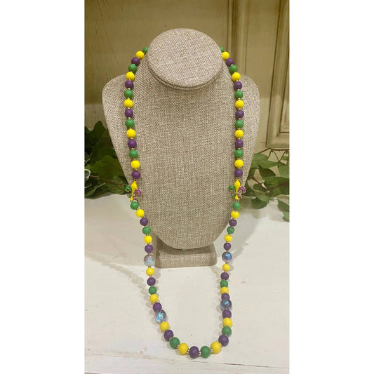 Women's Classic Mardi Gras Beaded Necklace With Extender