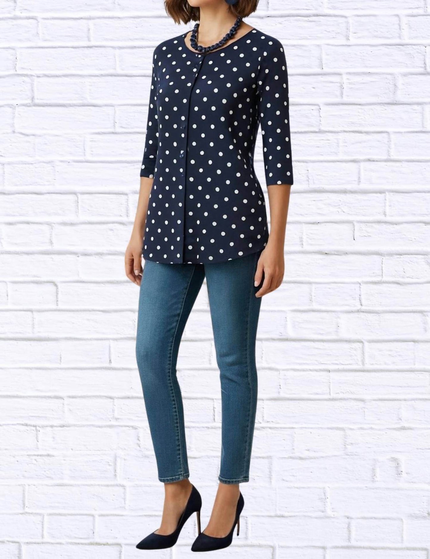 Calypso - Polka Dot Blouse Top - Rack Hunt -