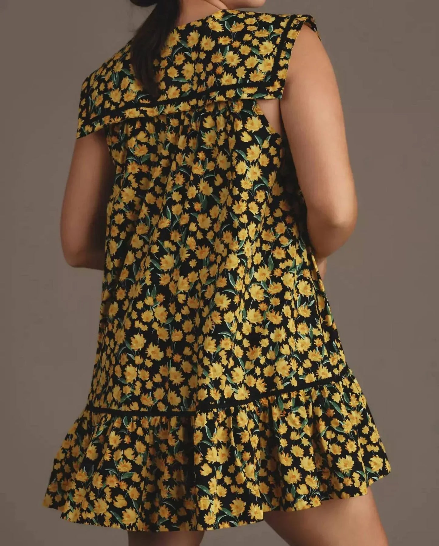 Maeve - Collared Poplin Swing Mini Dress - Rack Hunt