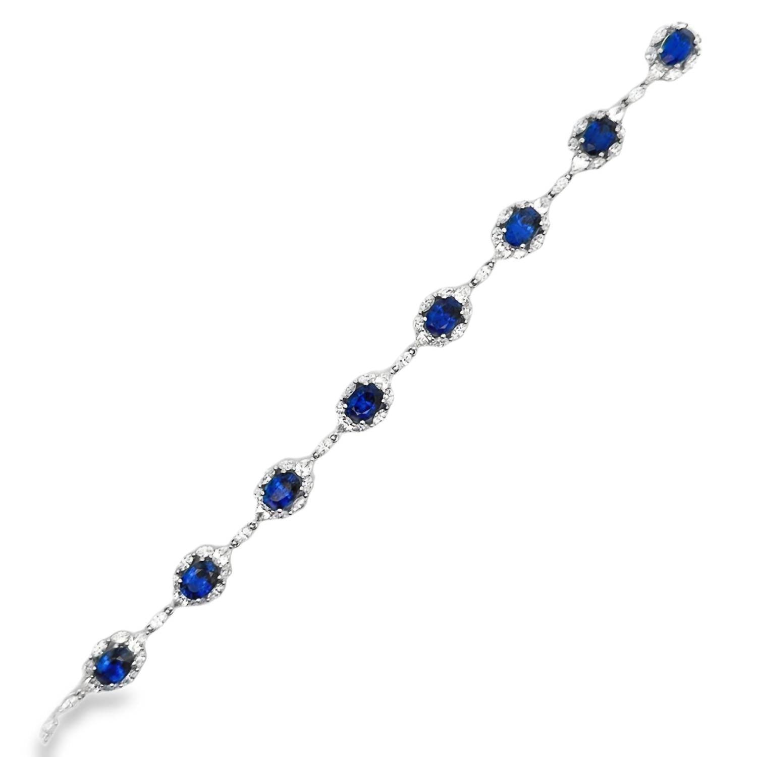 Gregg Ruth - Women's Oval Sapphire & Diamond Bracelet - Rack Hunt -