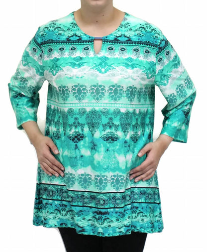 Rylan Border Print Tunic Top