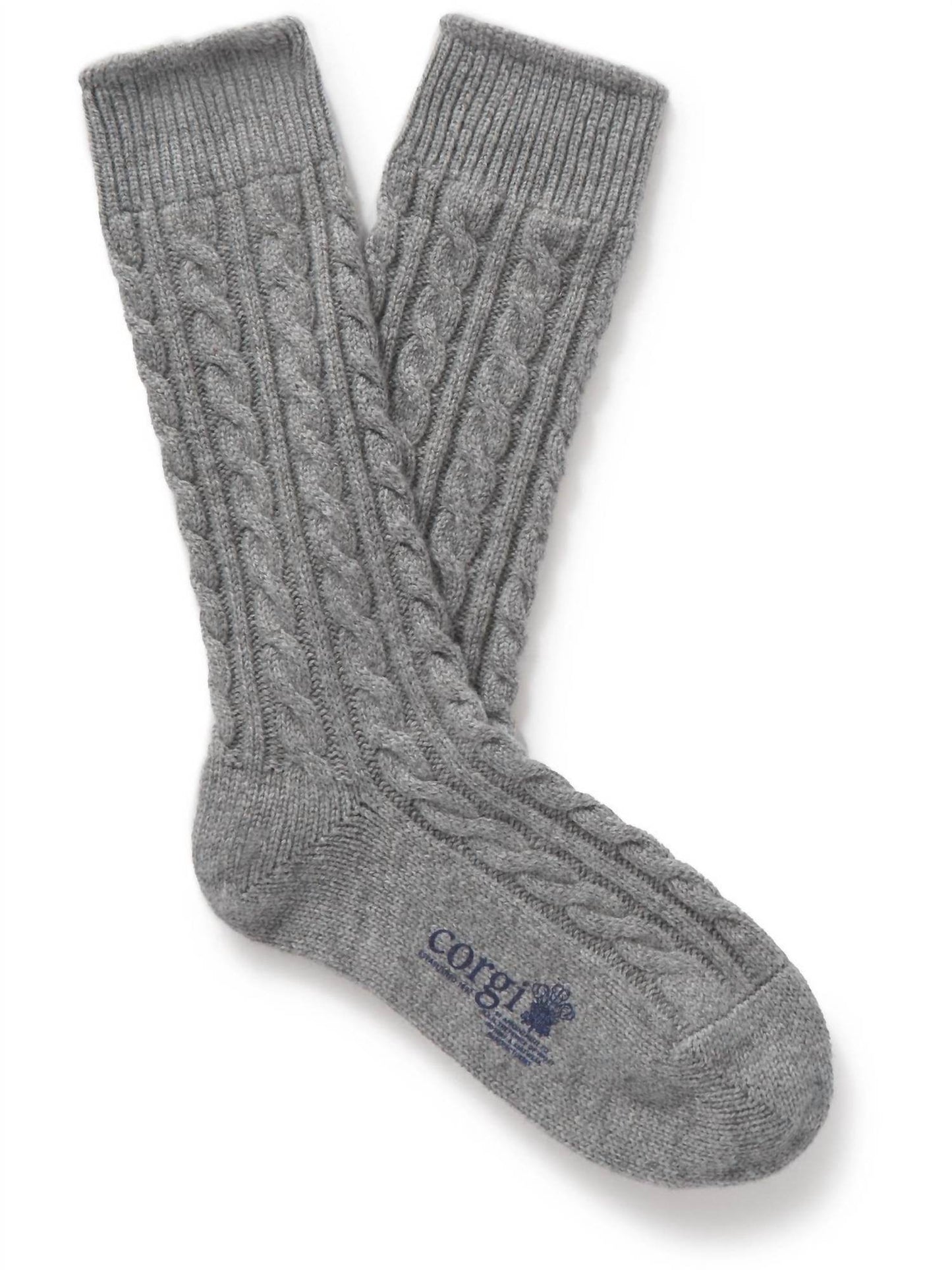 Corgi Socks - Men's Cashmere Handmade Cable Socks - Rack Hunt -