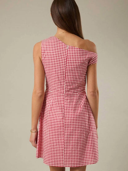 Asymmetrical Fit And Flare Mini Dress