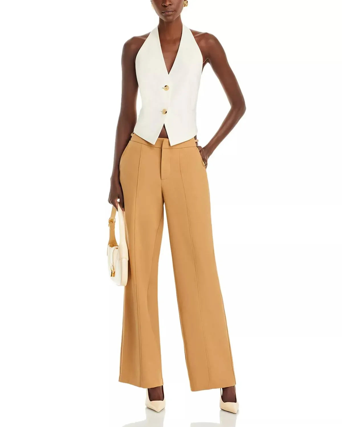 Avec Les Filles - Cutout Waist Wide Leg Pants - Rack Hunt