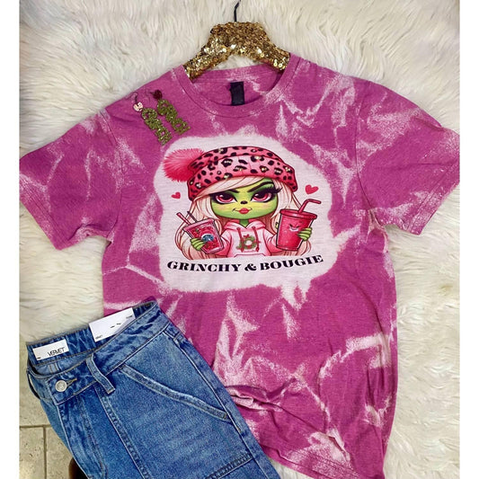 Ms. Bleached Tees N More - Women's Grinchy & Bougie Holiday Tee - Rack Hunt