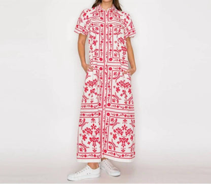Scarf Print Maxi Dress