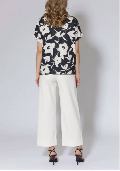 Abstract Floral Print Top