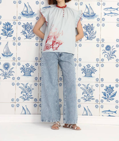 Coralline Cap Sleeve Top