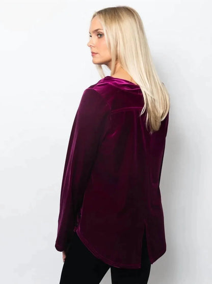 SNO SKINS - Plushtech Velvet Twisted Neck Top - Rack Hunt