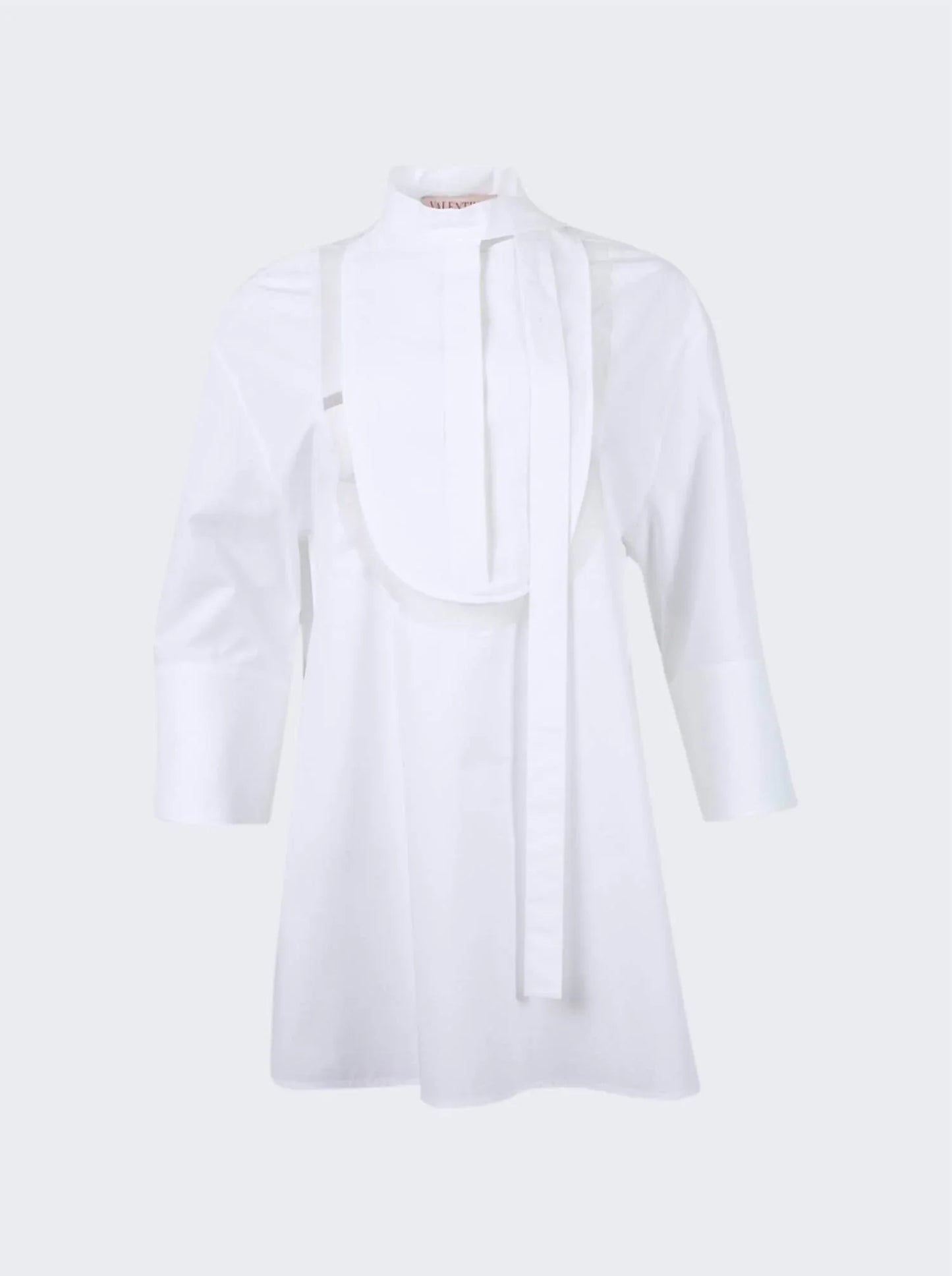 Valentino - Cotton Popeline Mandarin Collar Top - Rack Hunt