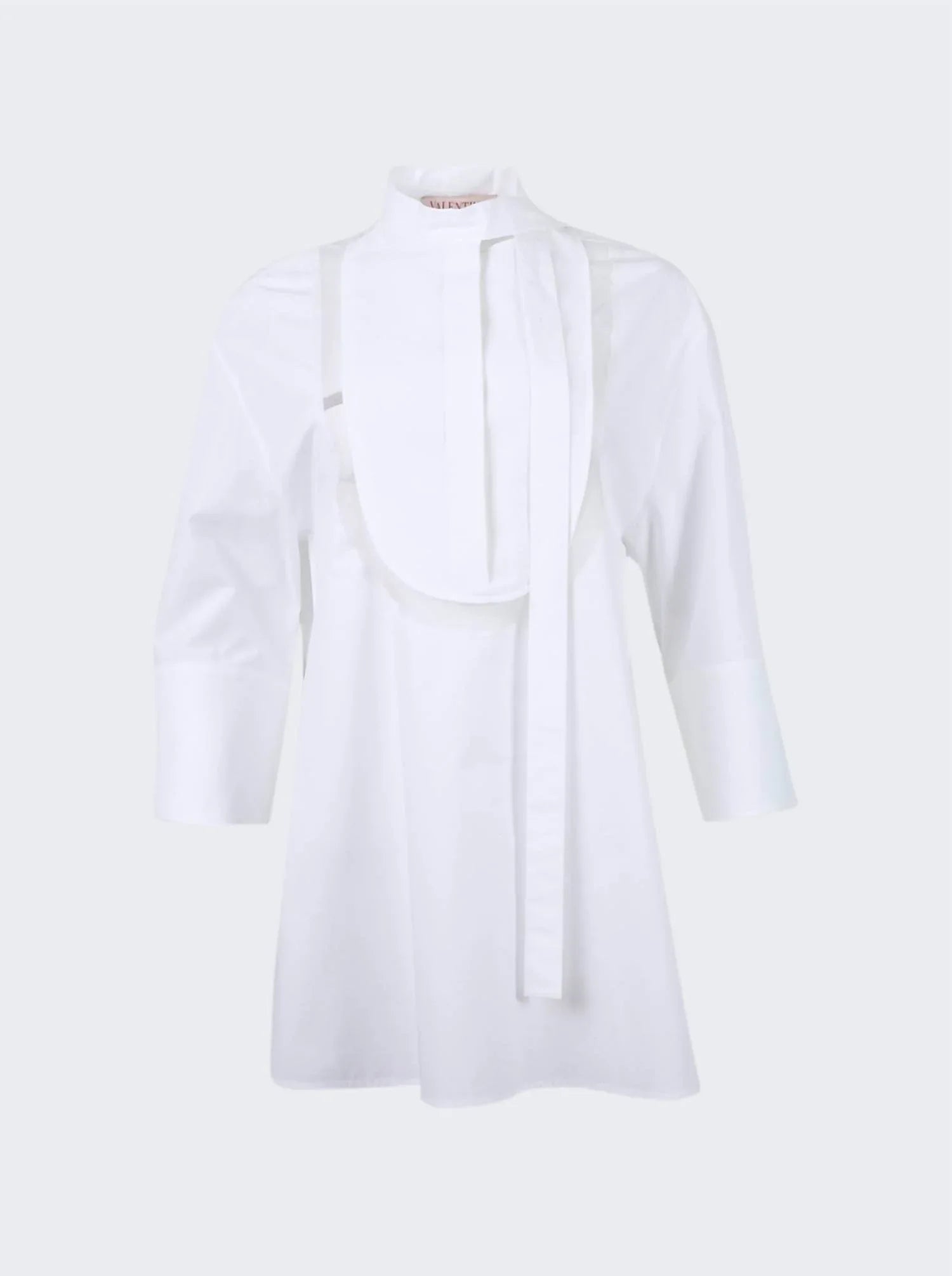 Valentino - Cotton Popeline Mandarin Collar Top - Rack Hunt