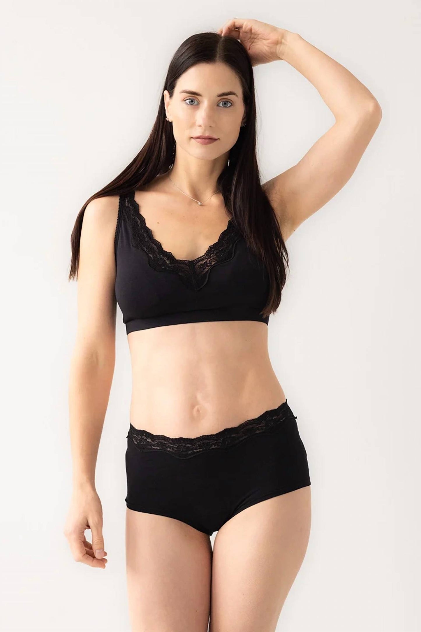 Cotton Bralette With Lace Edge