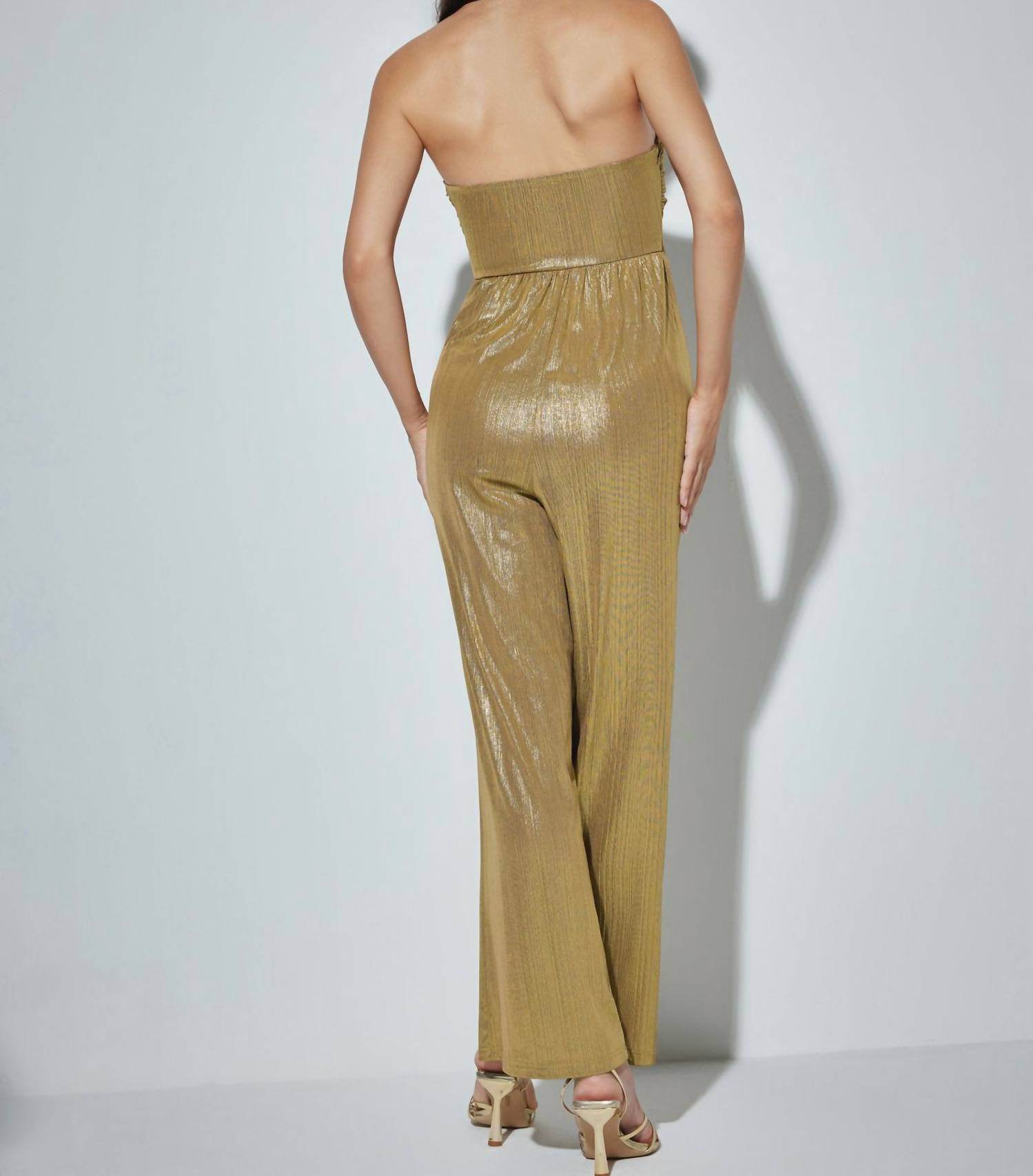 Juliet - Metallic Twist Cut Out Jumpsuit - Rack Hunt -