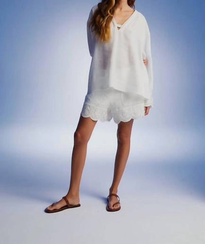 Embroidered Long Sleeve Blouse