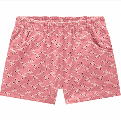 Girl's Eyelet Blouse And Shorts Two Piece Set