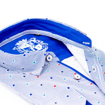 Men's Stripes Print Button Down Shirt