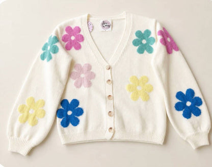 Girl's Floral Cardigan