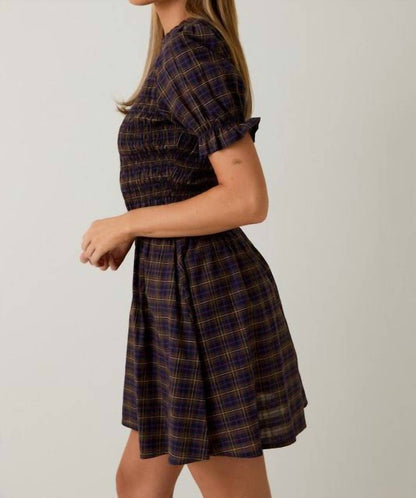 Mock Neck Smocked Mini Dress