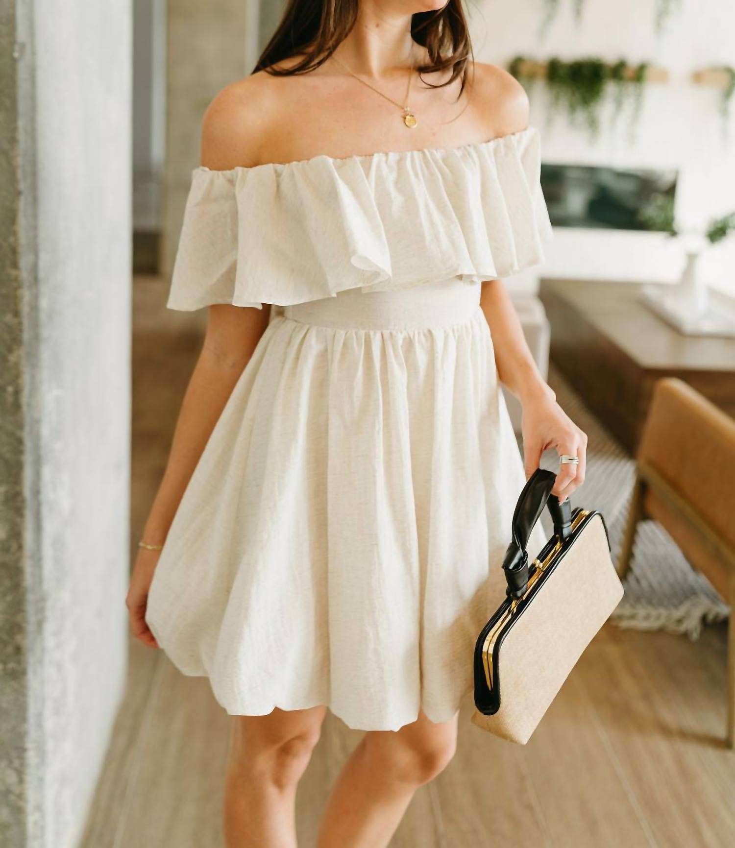 Everleigh - Alina Off-the-shoulder Bubble Mini Dress - Rack Hunt -