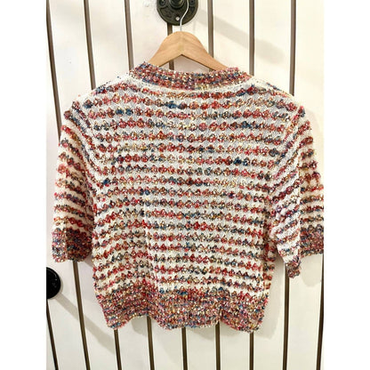 Women's Knit Sweater With Pearl Buttons
