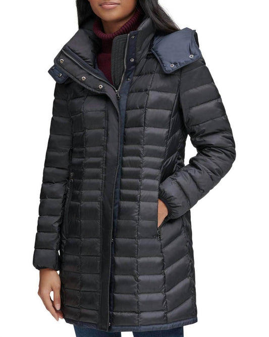 Andrew Marc - Removable Hood Marble Quilted Down Jacket - Rack Hunt -