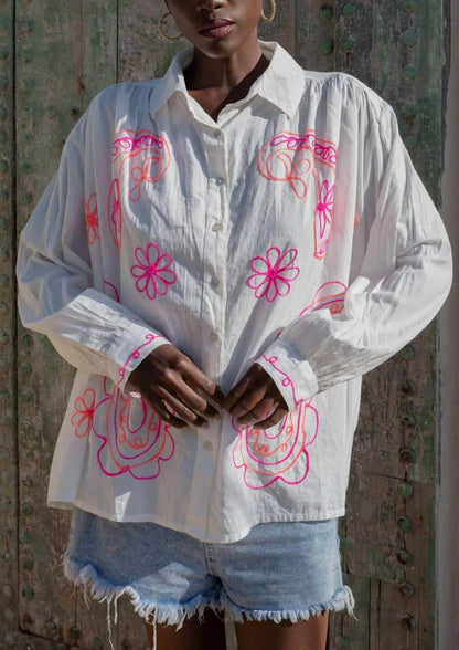 Gold & Silver - Embroidered Cotton Button Down Shirt - Rack Hunt