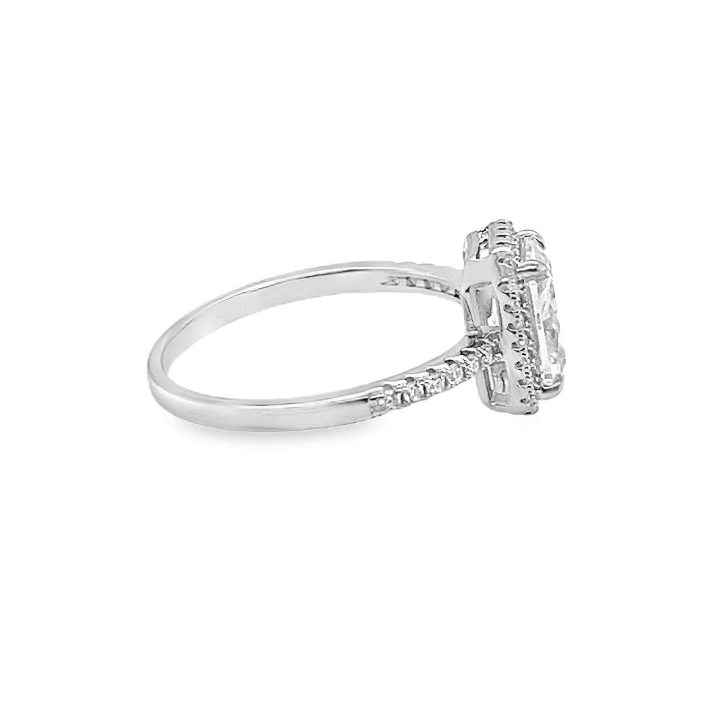 Allyanna Gifts - Women's Emerald Cut Moissanite With Halo Ring - Rack Hunt