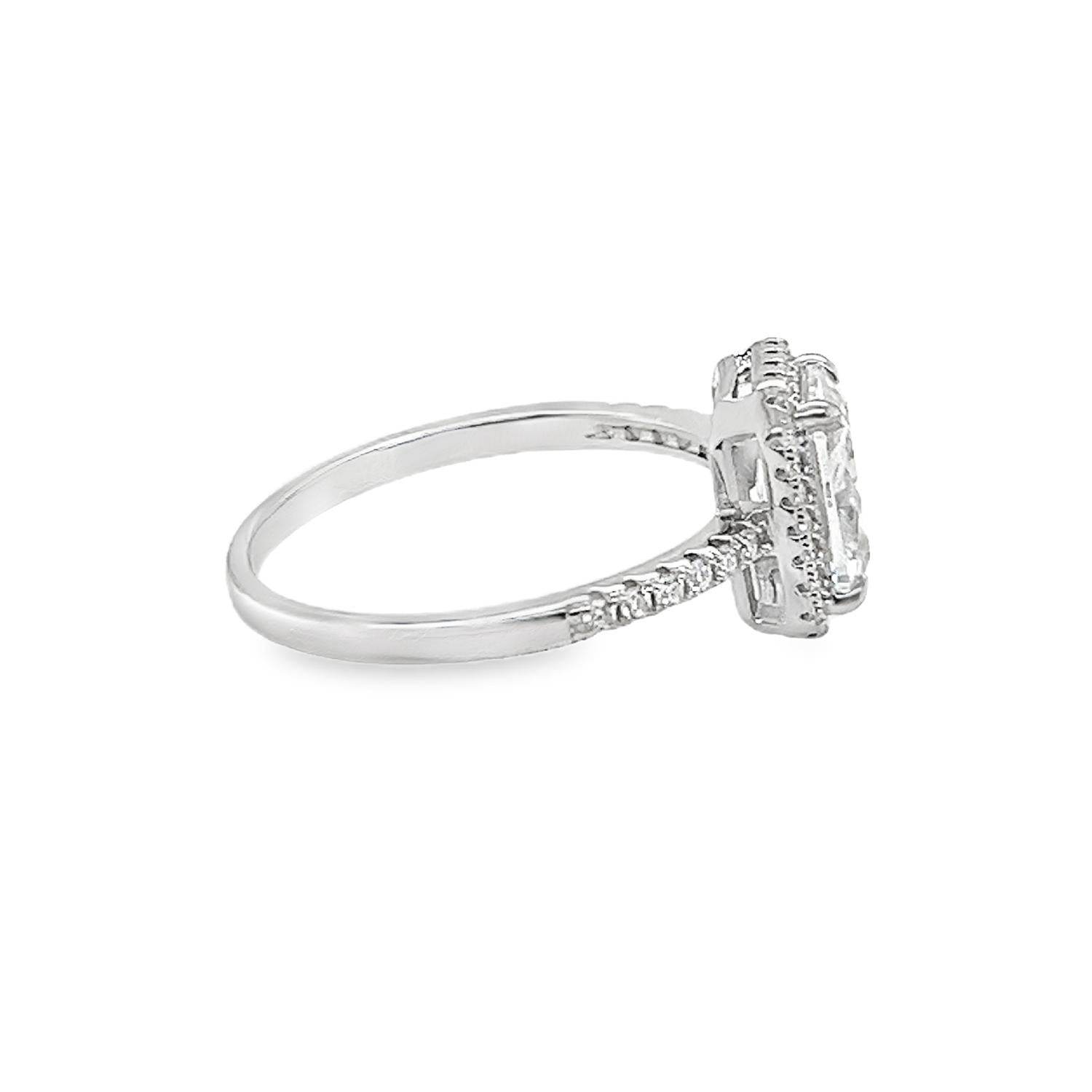 Allyanna Gifts - Women's Emerald Cut Moissanite With Halo Ring - Rack Hunt