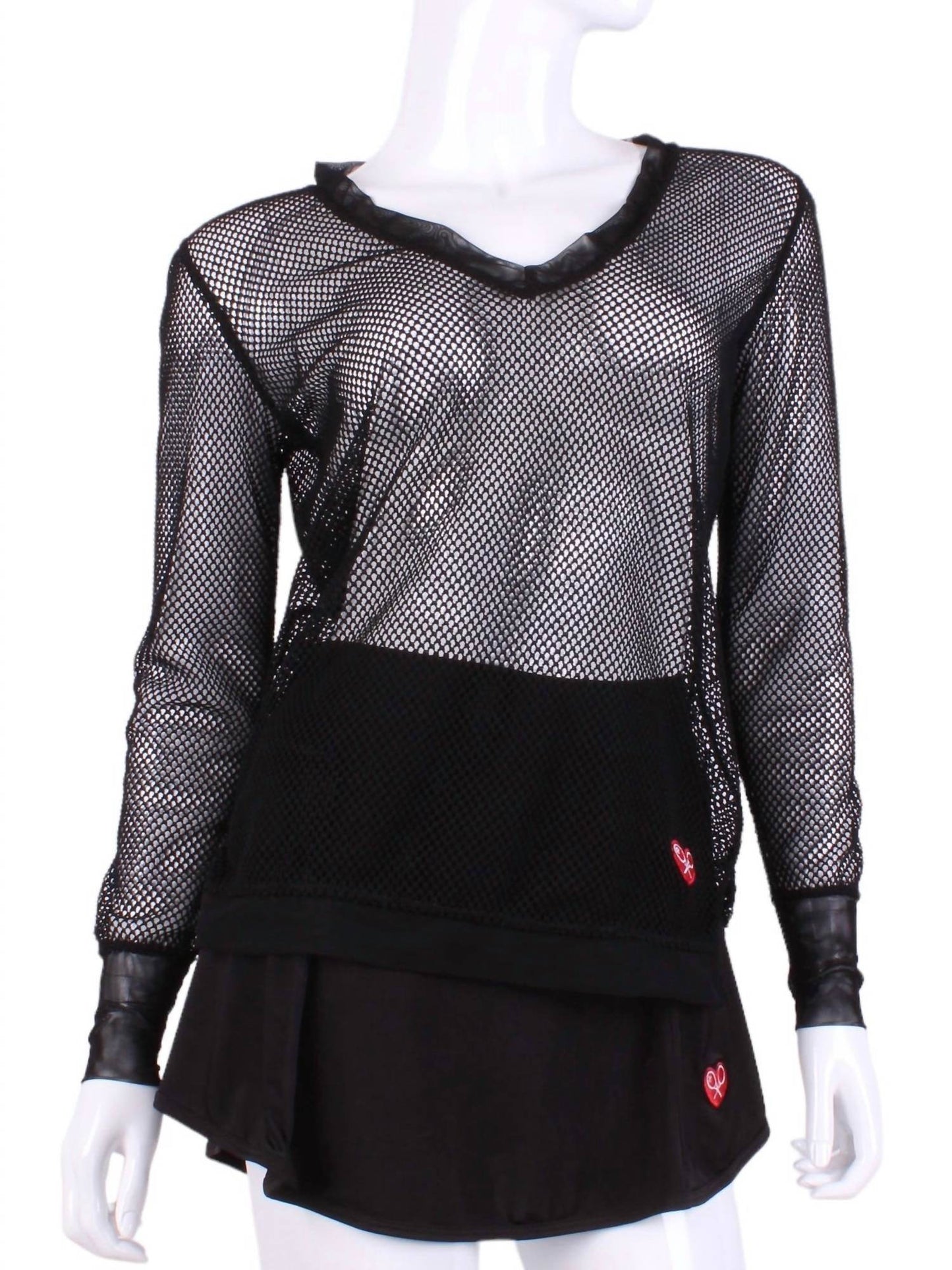 Love Love Tennis - Women's Fishnet Long Sleeve Very Vee Tee - Rack Hunt