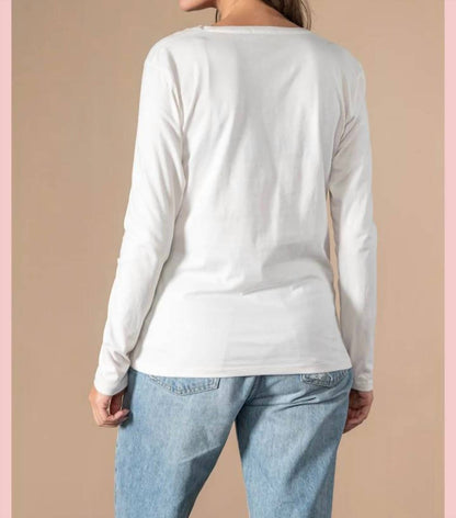 Chloe Long Sleeve V-neck Tee