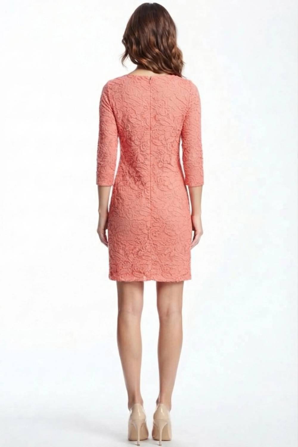 Floral Lace 3/4-sleeve Sheath Dress