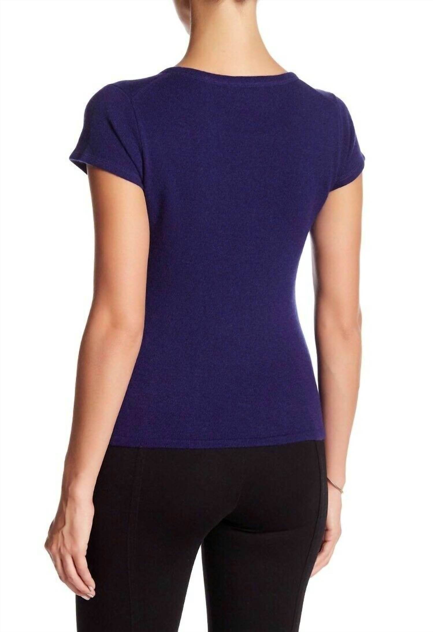 Premise - Cashmere Short Sleeve Crew Neck Sweater - Rack Hunt -