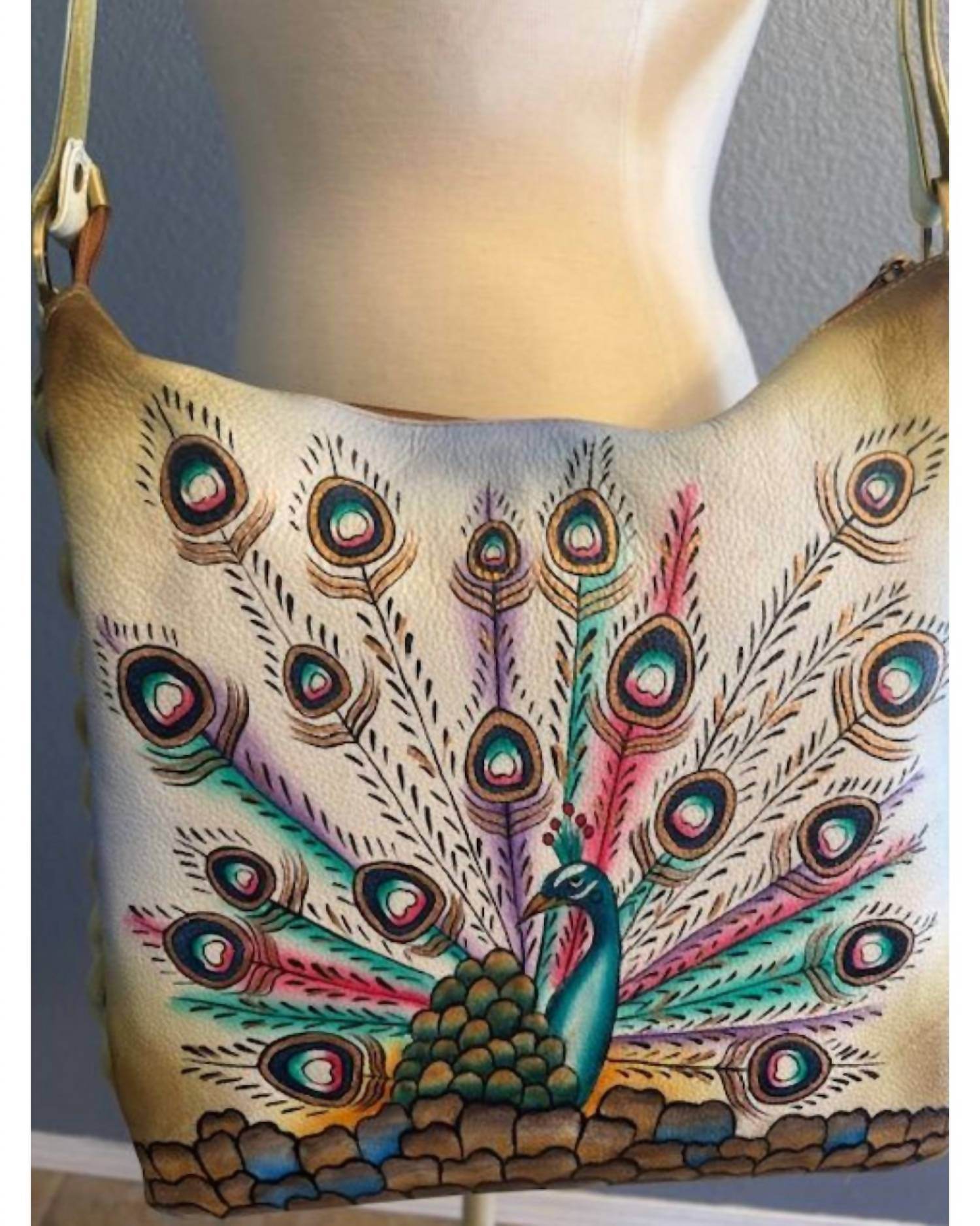 Magnifique - Women's Hand Painted Leather Braided Bag - Rack Hunt -