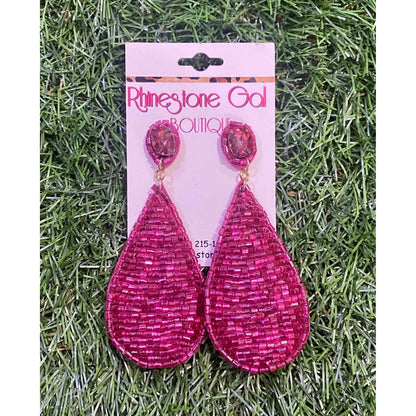 Women's Seed Bead Teardrop Earrings