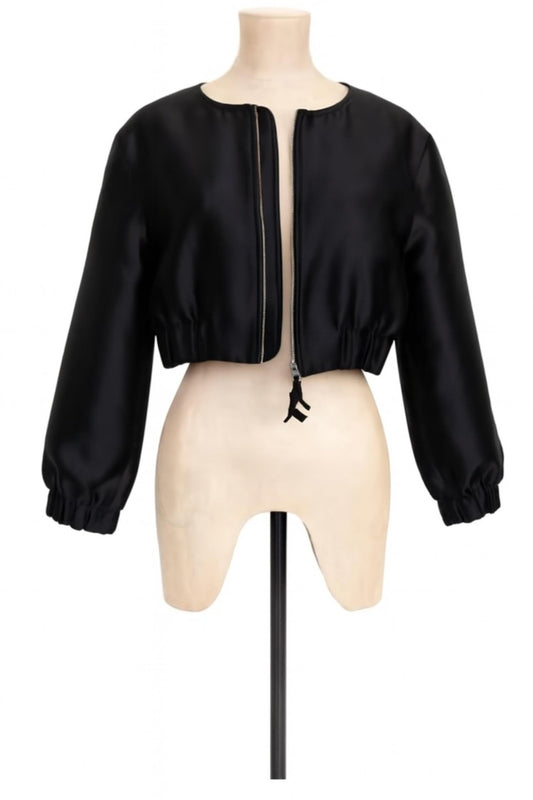Classic Cropped Blouson Jacket