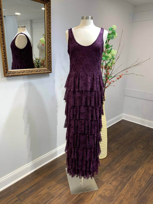 Sara Mique - Stretch Lace Long Layered Dress With Bolero - Rack Hunt