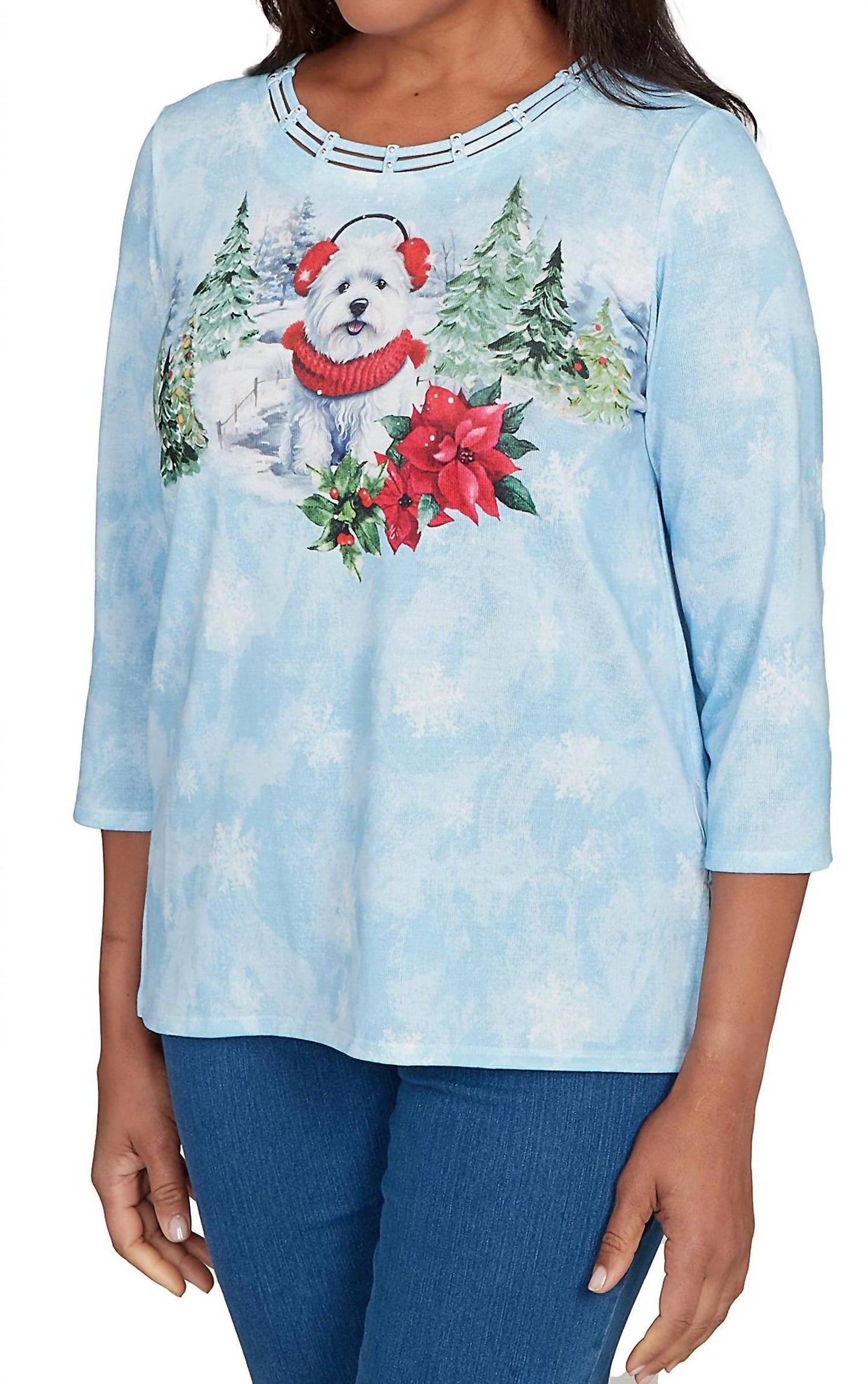 Dog With Ear Muffs Tee - Plus