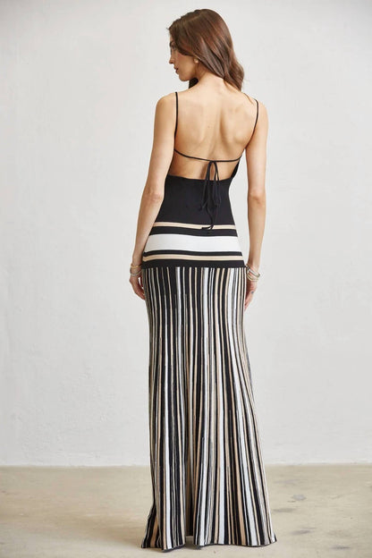 Striped Knit Maxi Dress