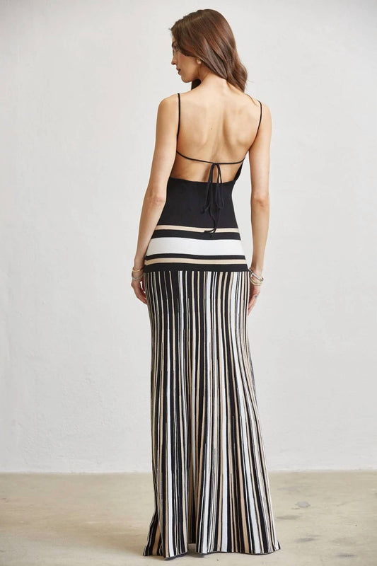 Striped Knit Maxi Dress