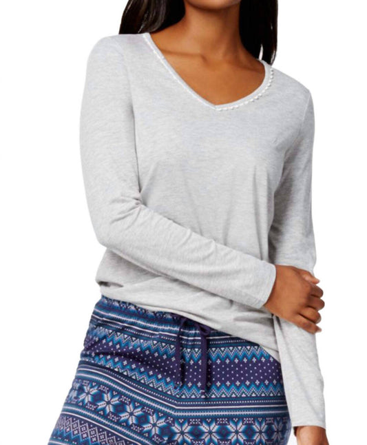 V Neck Cotton Pajama Top