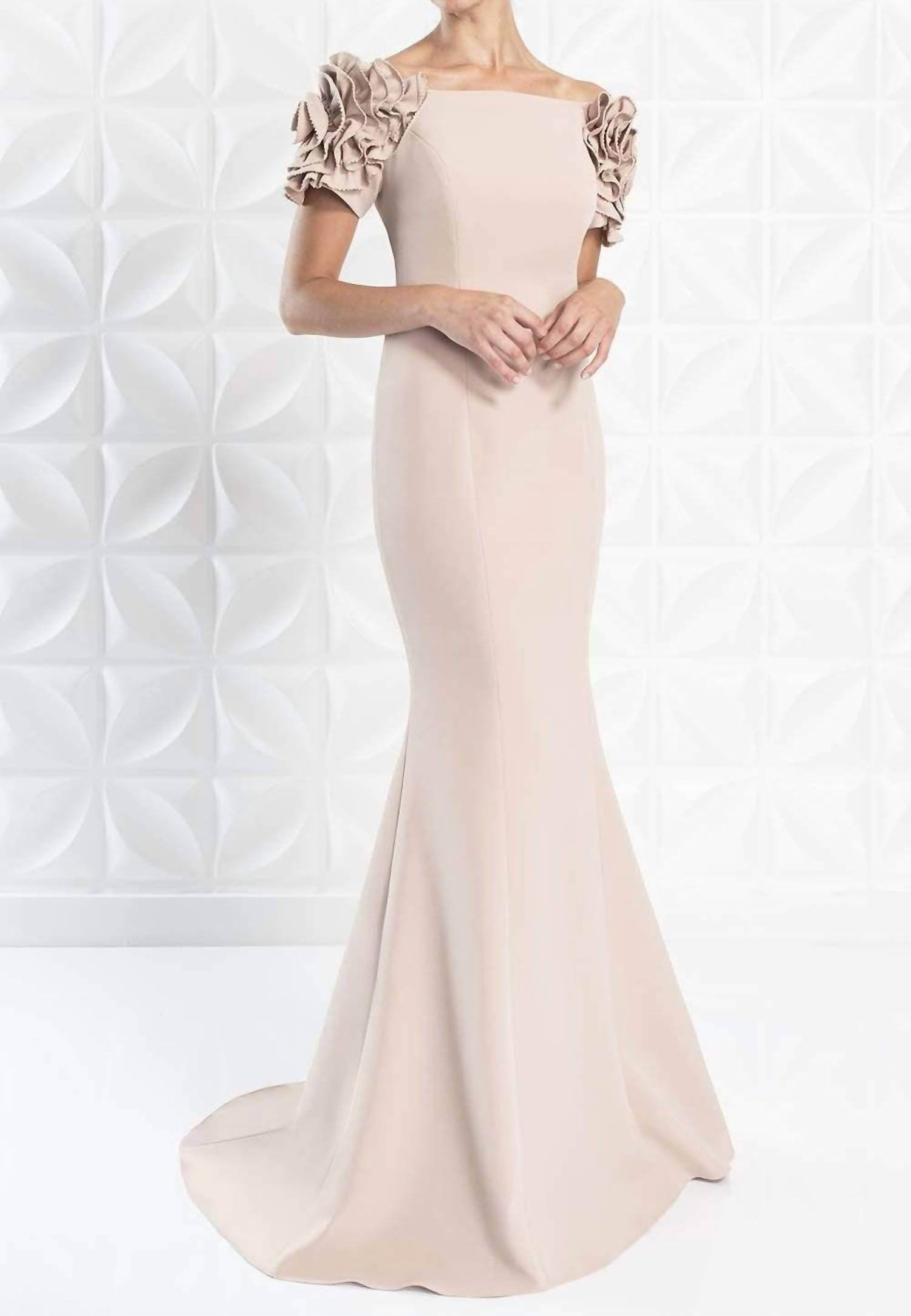 Alexander by Daymor - Long Beaded Ruffle Formal Evening dress - Rack Hunt -